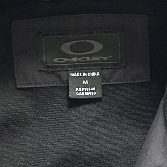 Oakley Black Full Zip Jacket Men’s Medium Nylon Shell Fleece Lined - Picture 6 of 9